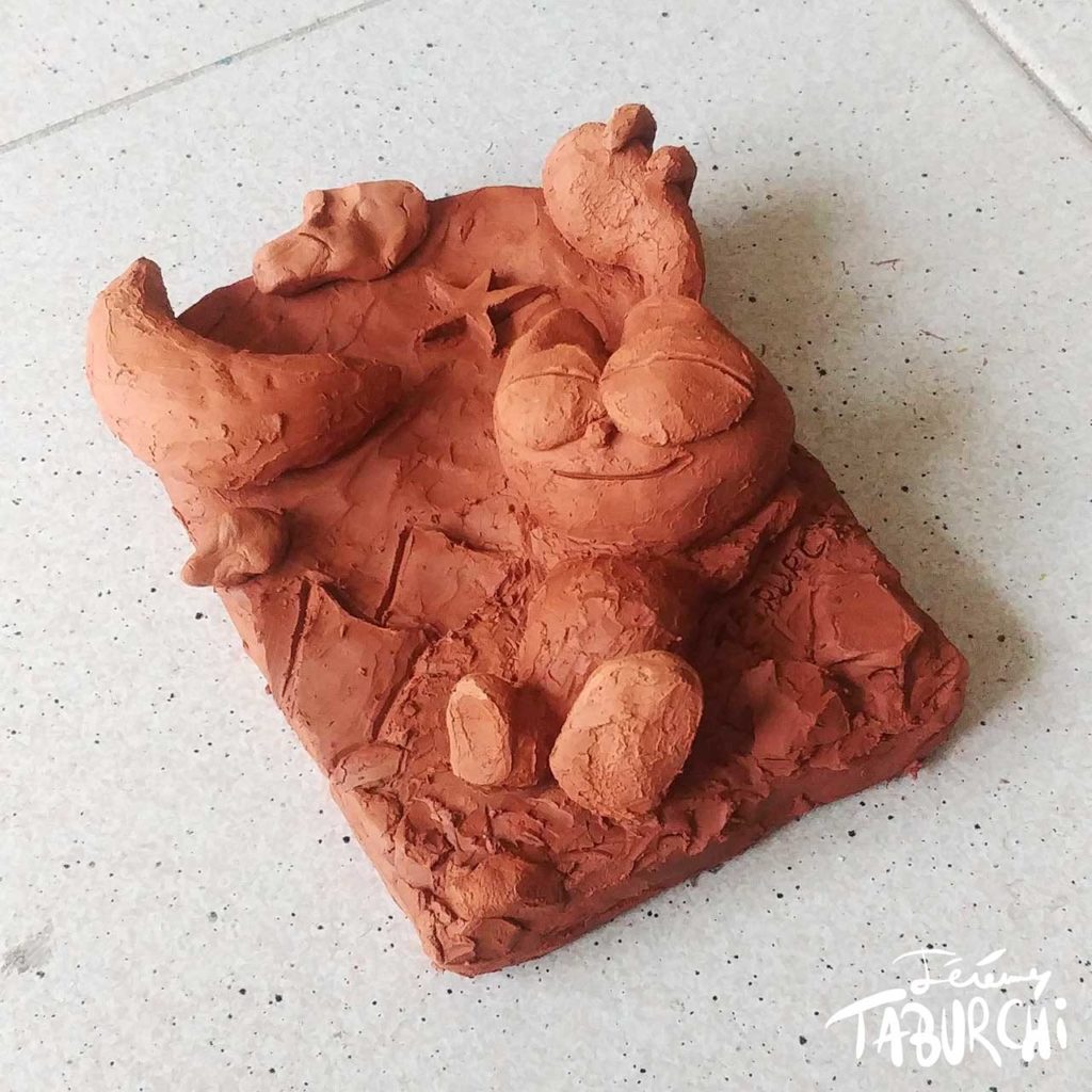 Bas relief le Chat et la Lune
