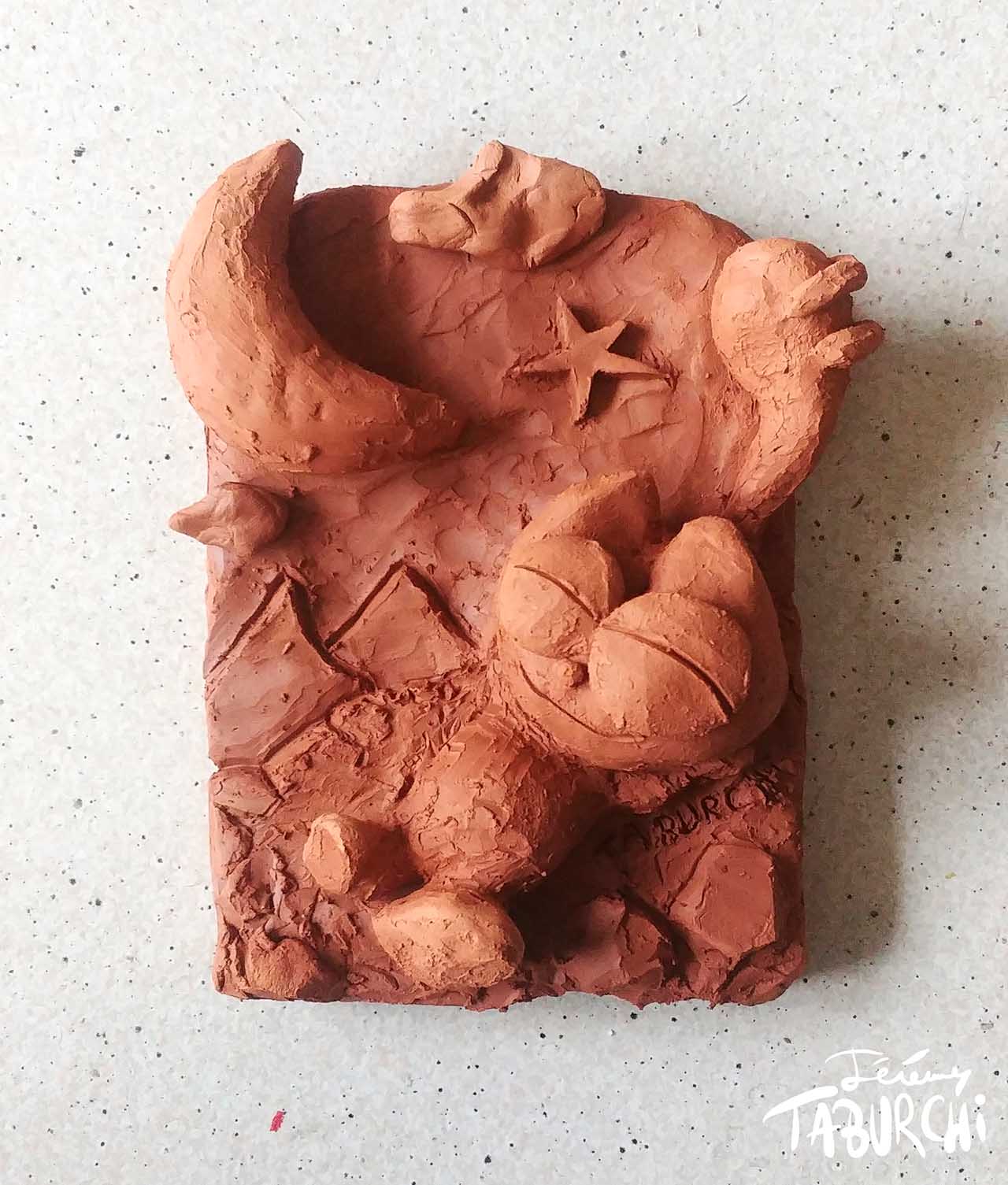 Bas relief le Chat et la Lune