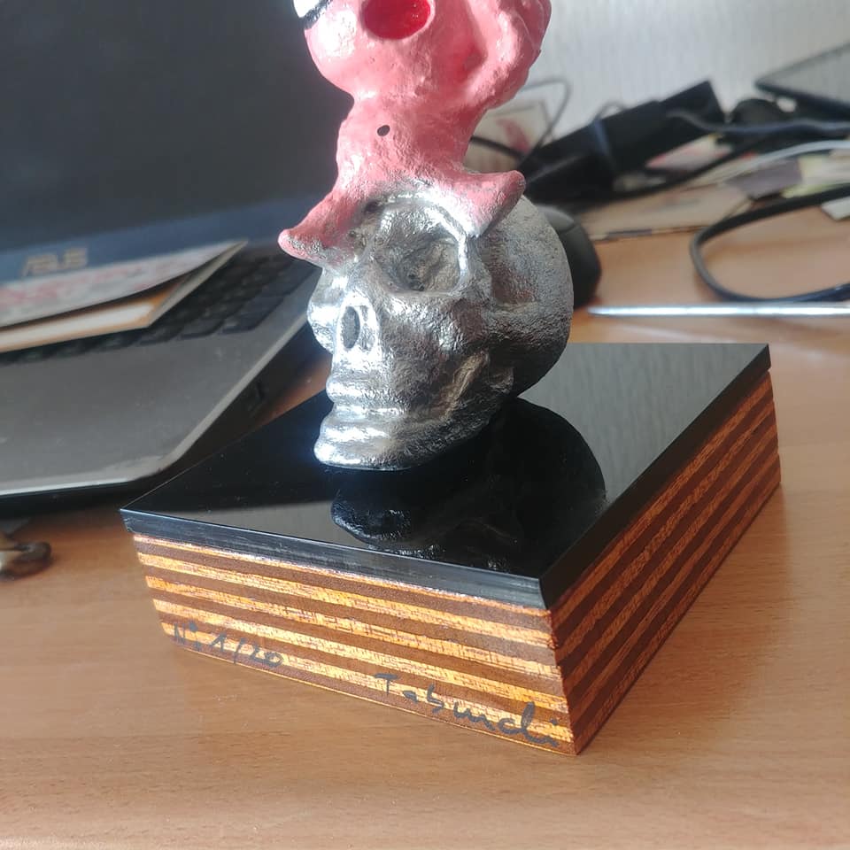 Tirage limité du Chat Rose en aluminium peint