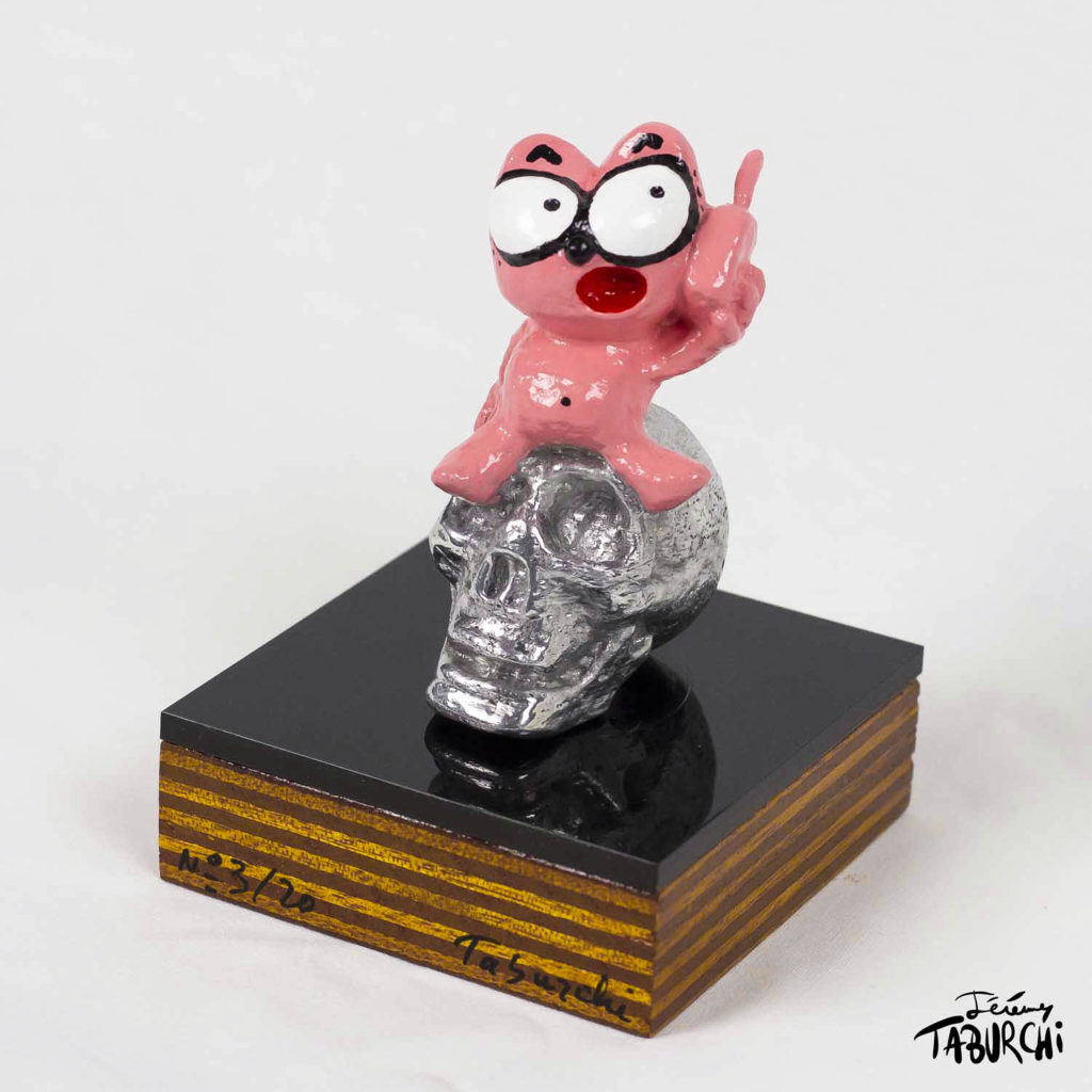 Sculpture en aluminium du Chat Rose