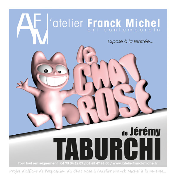 Projet d'affiche de l'exposition de Jérémy Taburchi à l'Atelier Franck Michel.