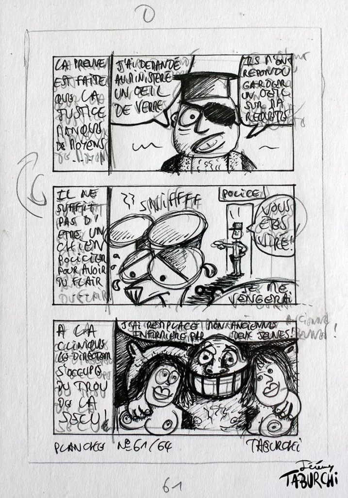Planche originale d'étude de la BD "Dr Chat Rose et Mister Strange" de Jérémy Taburchi