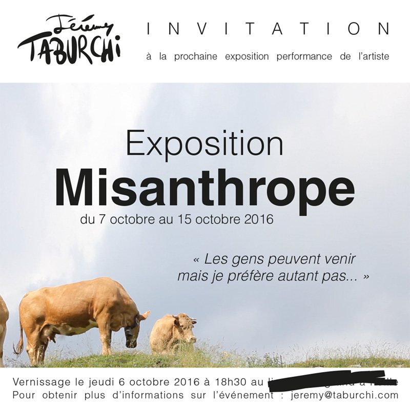 Exposition Misanthrope de Jérémy Taburchi