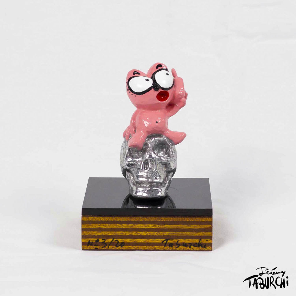 Sculpture en aluminium du Chat Rose