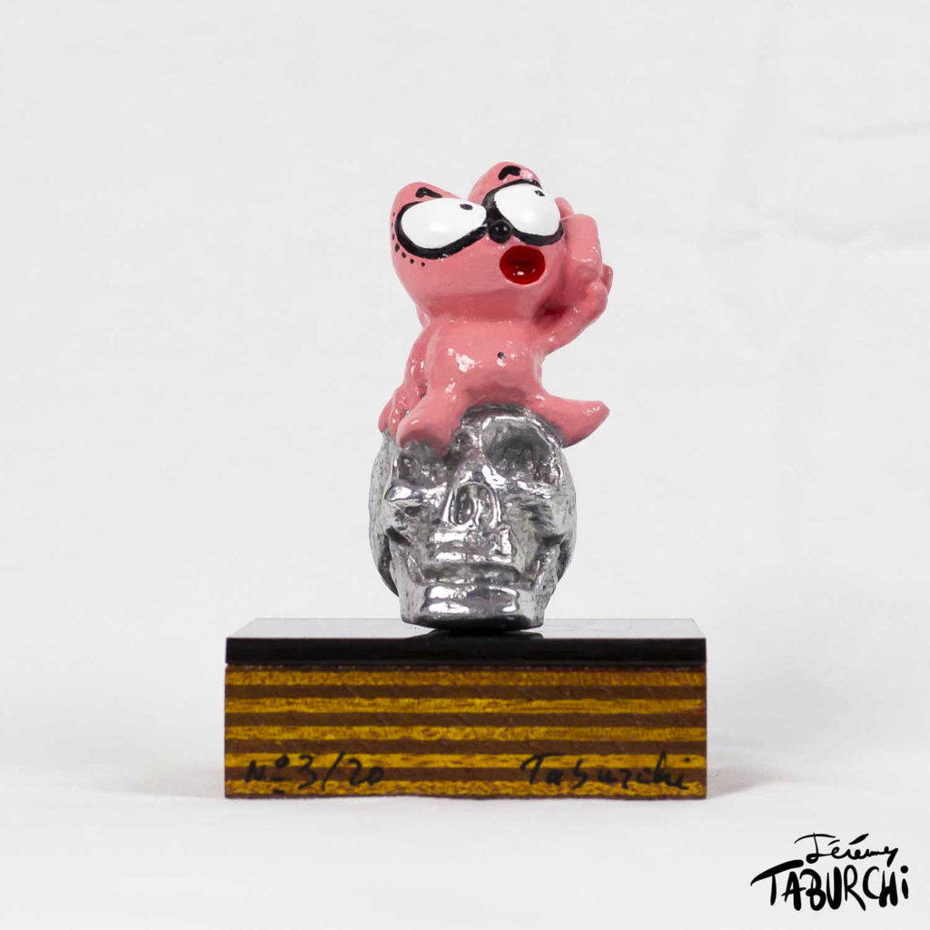 Sculpture en aluminium du Chat Rose