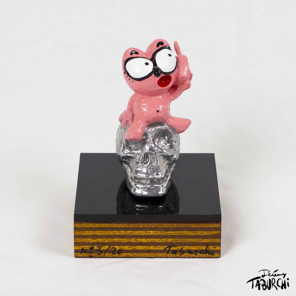 Sculpture en aluminium du Chat Rose