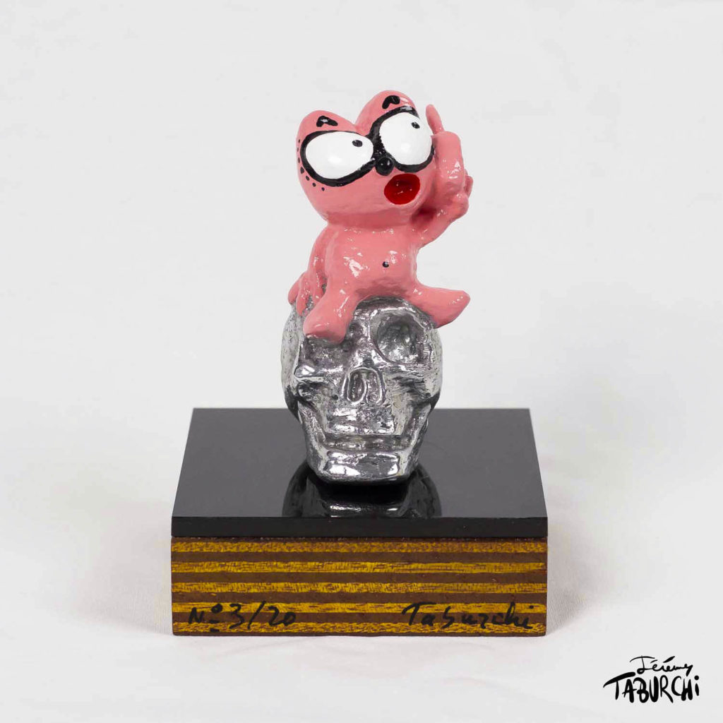 Sculpture en aluminium du Chat Rose