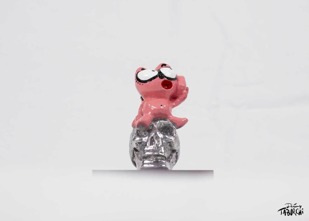 Sculpture en aluminium du Chat Rose