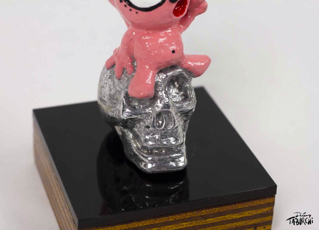 Sculpture en aluminium du Chat Rose