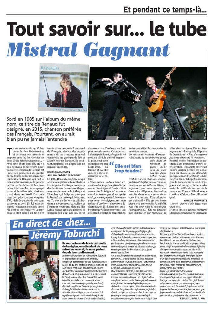 Article dans le journal Nice Matin