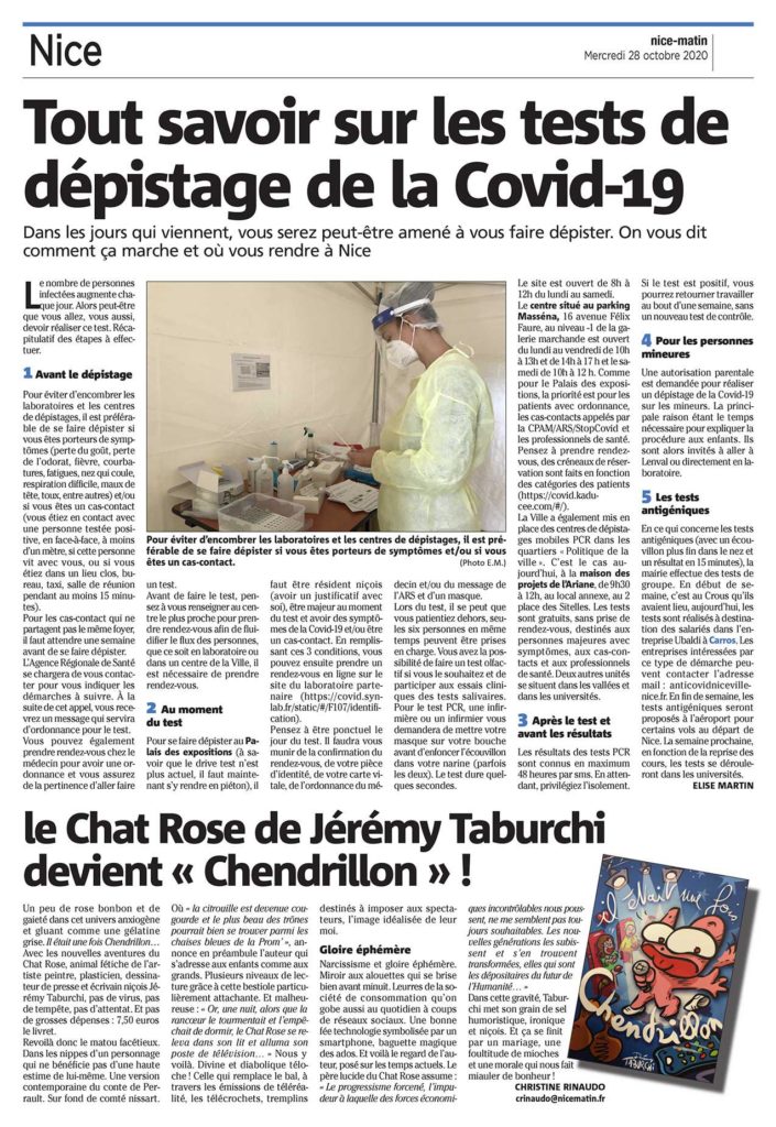 Un article de Nice Matin sur le livre Chendrillon