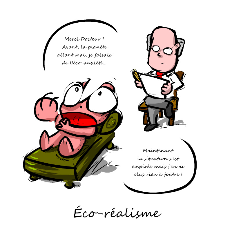 dessin de presse sur l'éco-anxiété