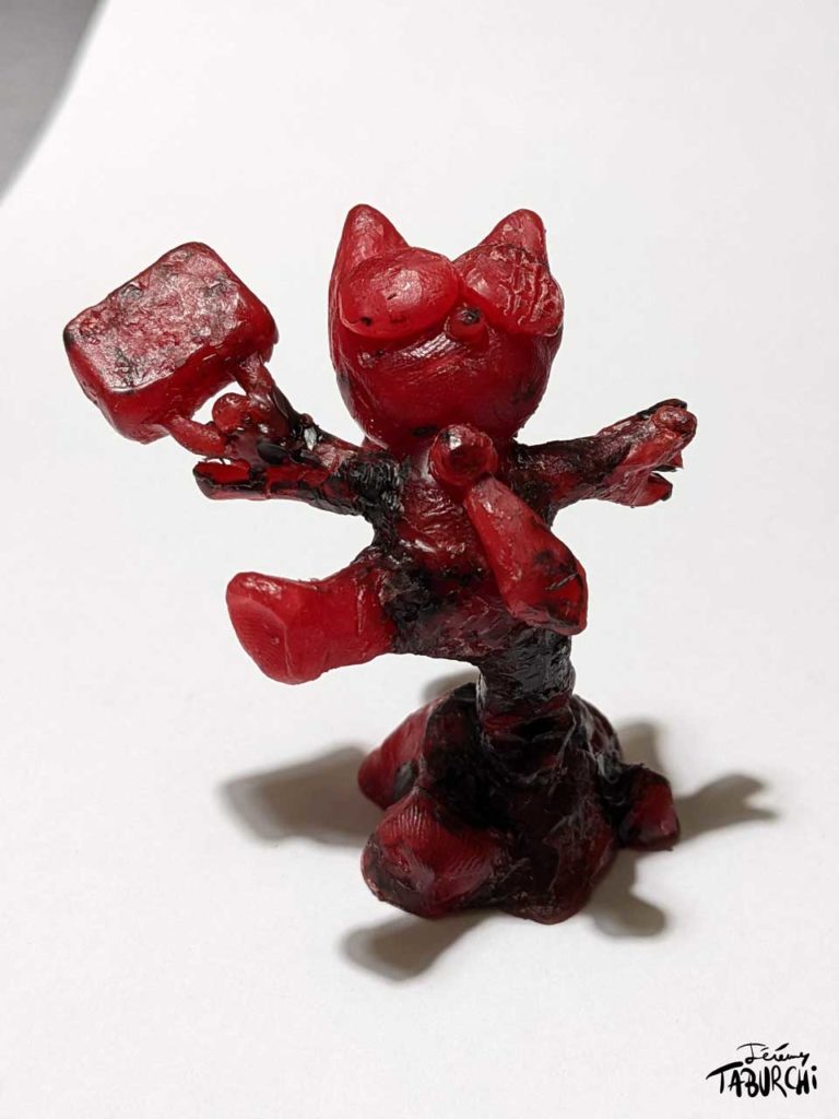 Business Cat, une figurine en bronze, pièce unique