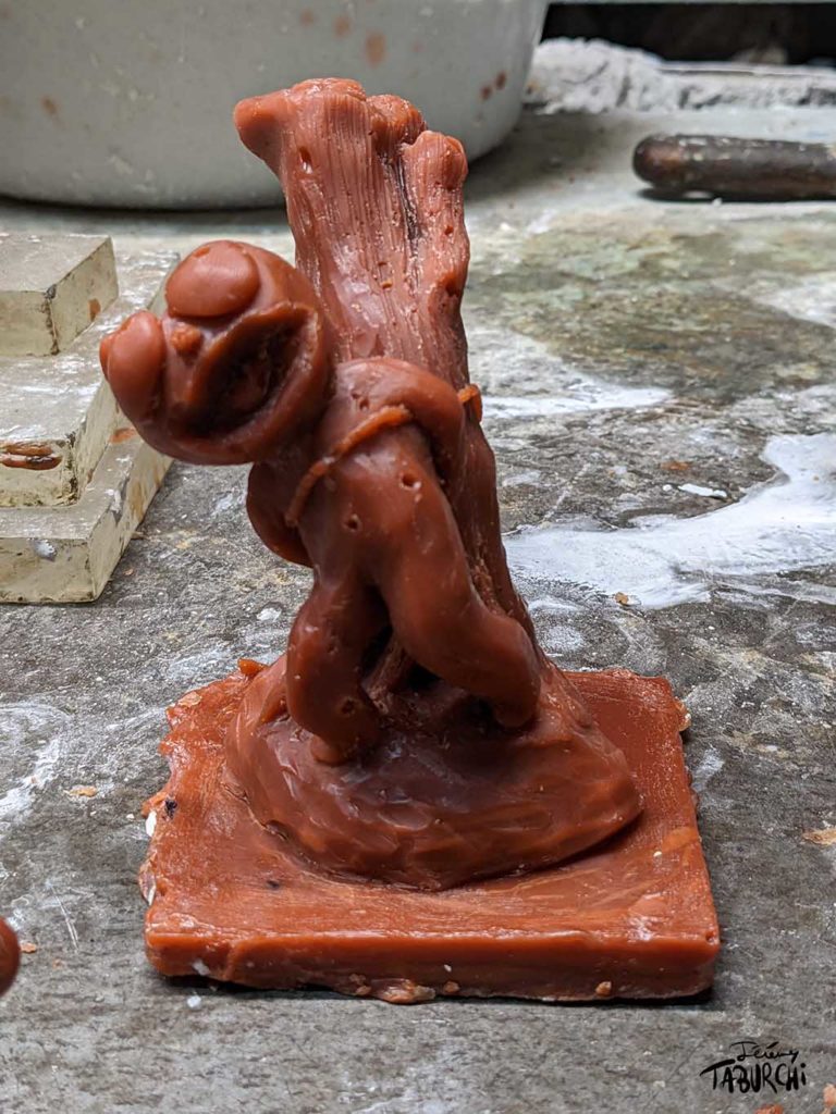 Cire perdue destinée à la réalisation d'un Saint Sébastien en bronze