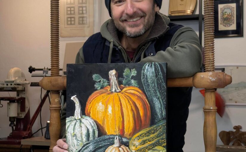 Livraison avant expédition de mon tableau « Portrait de Courges »