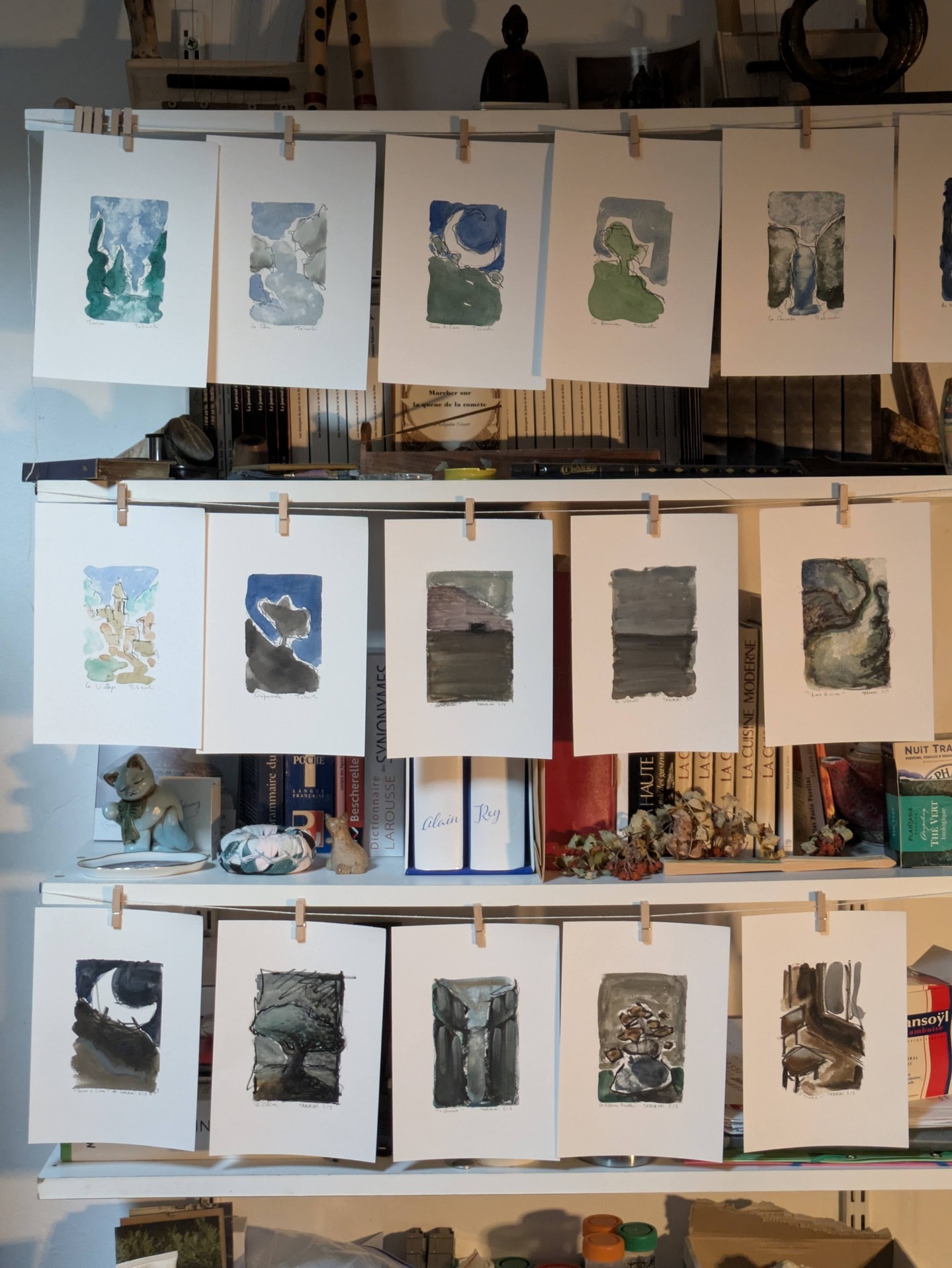 Quelques aquarelles qui seront insérées dans le livre