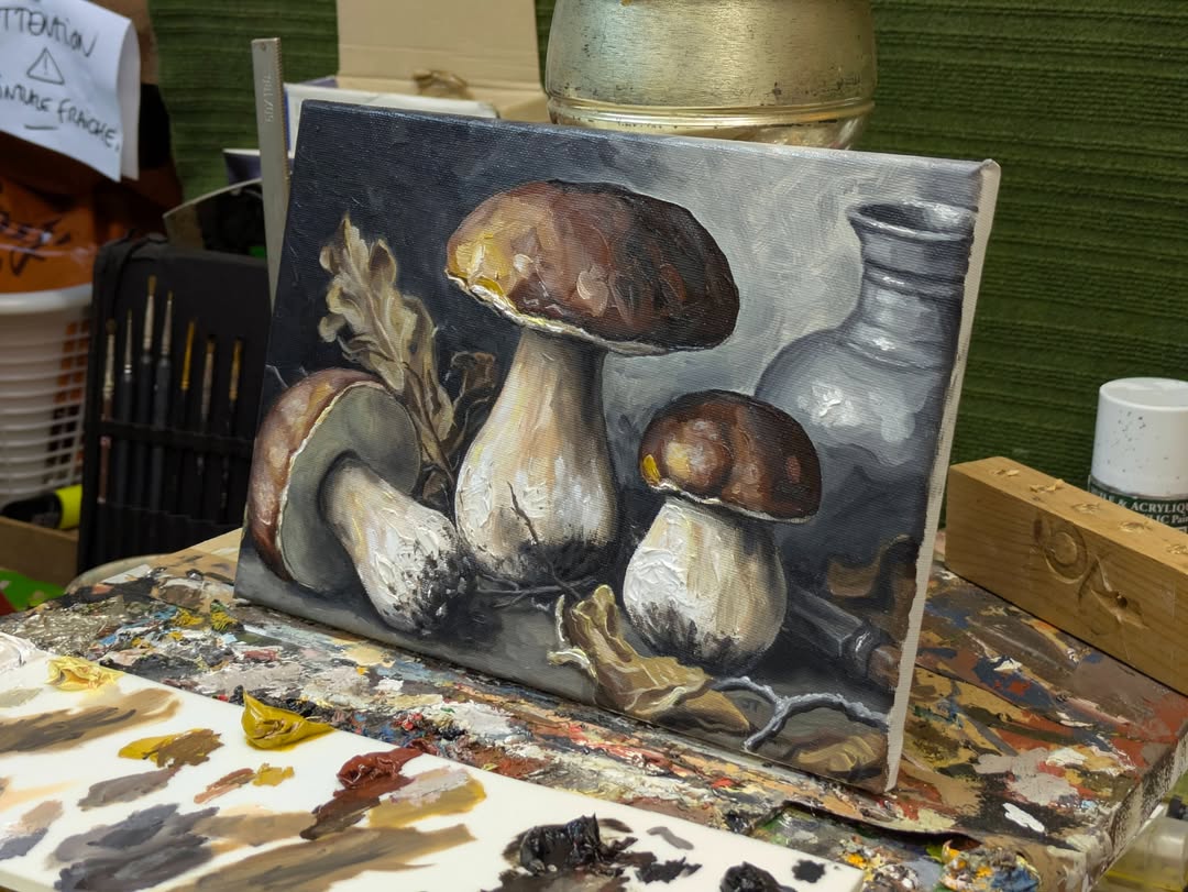 Portrait de Cèpes, un tableau peint à l'huile sur toile